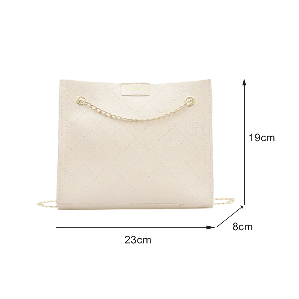 Youth Ladies Simple Versatile Bag Women Solid Color Leather Tote Shoulder Bag Temperament Chain Crossbody Handbag
Youth Ladies Simple Versatile Bag Women Solid Color Leather Tote Shoulder Bag Temperament Chain Crossbody Handbag