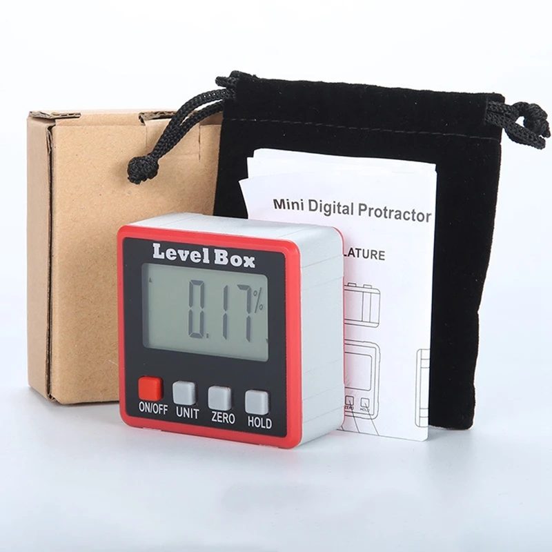 Electronic Level Box Digital Angle Finder Mini Digital Protractor Inclinometer 360 Degree Bevel Box Magnetic Base
Electronic Level Box Digital Angle Finder Mini Digital Protractor Inclinometer 360 Degree Bevel Box Magnetic Base
