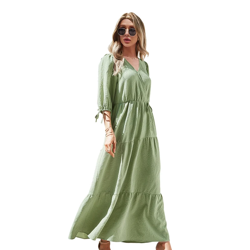 Gezelligheid Dresses For Women 2021 New Fashion Casual Elegant Slim Sexy V Neck Boho Clothing Light Green Maxi Beach Long Dress
Gezelligheid Dresses For Women 2021 New Fashion Casual Elegant Slim Sexy V Neck Boho Clothing Light Green Maxi Beach Long Dress