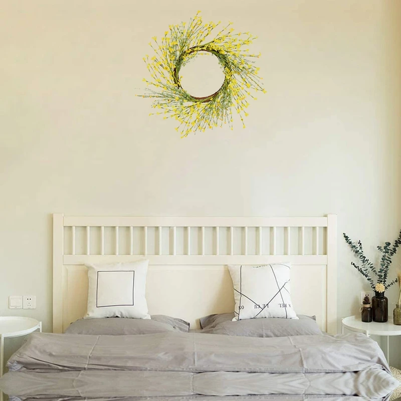 HOT Artificial Flower Wreath, Yellow Flower Front Door Wreath Winter Jasminum Wreath for Wedding, Parties, Home Wall Decor
HOT Artificial Flower Wreath, Yellow Flower Front Door Wreath Winter Jasminum Wreath for Wedding, Parties, Home Wall Decor