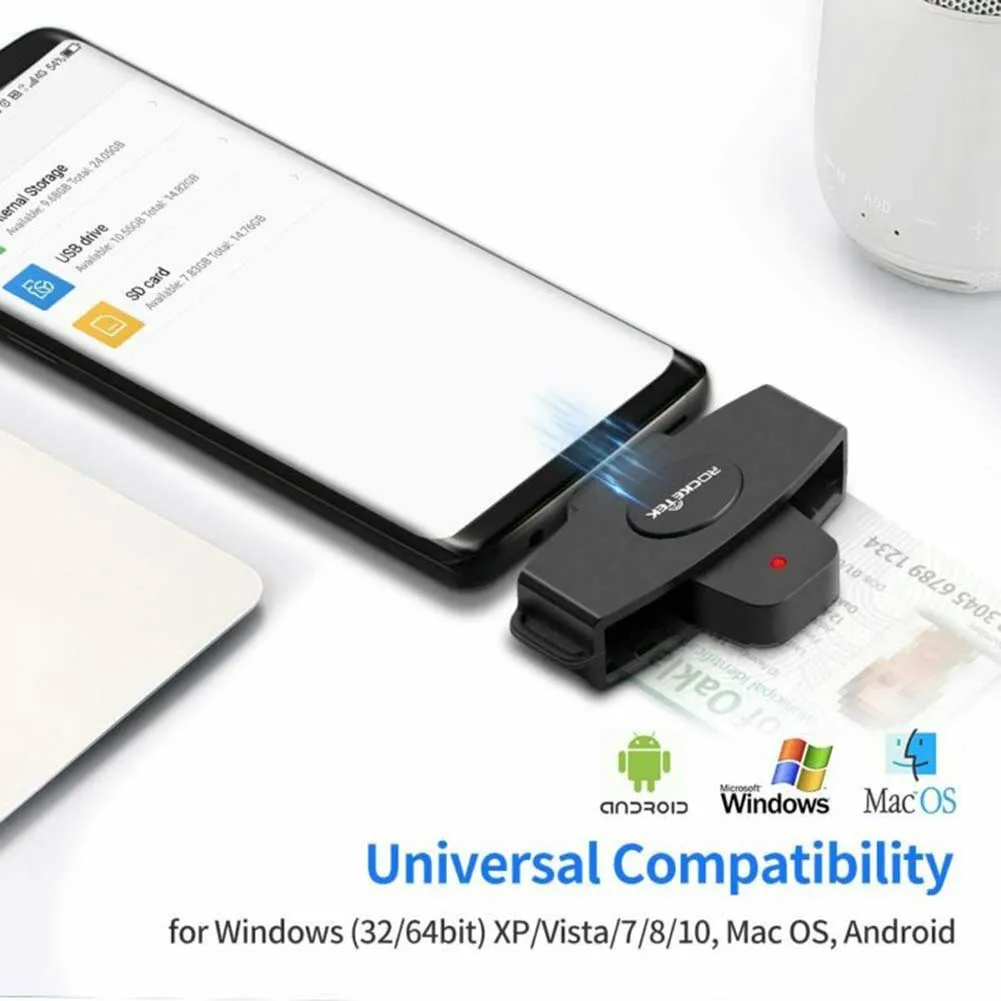 USB-C Type C Smart Card Reader ID/SD/TF memory ID CAC Adapter Reader Portable Card Reader cloner connector adapter Android
USB-C Type C Smart Card Reader ID/SD/TF memory ID CAC Adapter Reader Portable Card Reader cloner connector adapter Android