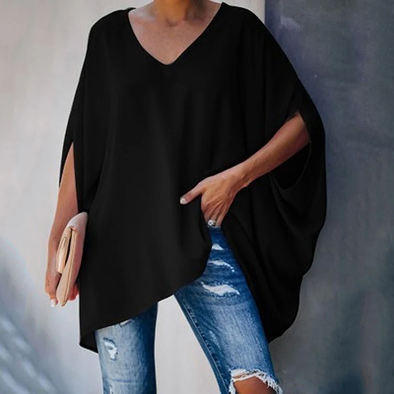 Woman'S Long Sleeve V-Neck T Shirt Ladies Oversized Pullover Tops Women Leisure Solid Color Long T-Shirt For Femme Plus Size 
Woman'S Long Sleeve V-Neck T Shirt Ladies Oversized Pullover Tops Women Leisure Solid Color Long T-Shirt For Femme Plus Size