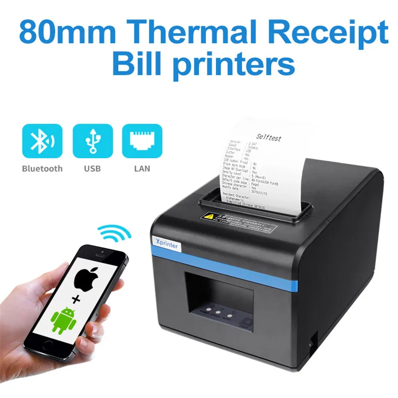 

Xprinter 80mm Thermal Receipt Printers POS Ticket Printer With Auto Cutter For Kitchen USB/Ethernet Support Cash Drawer ESC/POS