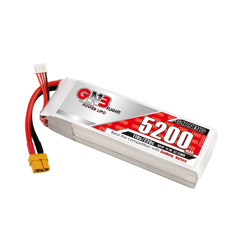 GaonengGNB 5200mAh 11.1V 3S 110C/220C Lipo Battery For RC Helicopter Quadcopter FPV Racing Drone Parts Any plug can be selected
GaonengGNB 5200mAh 11.1V 3S 110C/220C Lipo Battery For RC Helicopter Quadcopter FPV Racing Drone Parts Any plug can be selected