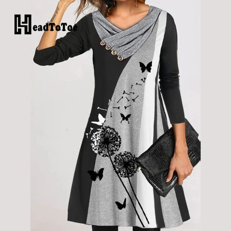 Cartoon Print Pleated Casual Dress Women Full Sleeve Round Neck Loose Above Knee Dresses for Women
Cartoon Print Pleated Casual Dress Women Full Sleeve Round Neck Loose Above Knee Dresses for Women