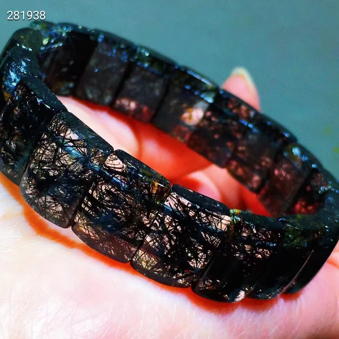 Natural Black Rutilated Quartz Bracelet Women Men 14x10x5.5mm Rutilated Clear Rectangle Beads Wealthy Brazil AAAAA
Natural Black Rutilated Quartz Bracelet Women Men 14x10x5.5mm Rutilated Clear Rectangle Beads Wealthy Brazil AAAAA
