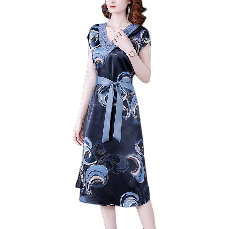 Summer Satin M-4XL Plus Size Vintage Midi Dresses 2021 Casual Lace Print Mulberry Silk Dress Elegant Women Slim Party Vestidos
Summer Satin M-4XL Plus Size Vintage Midi Dresses 2021 Casual Lace Print Mulberry Silk Dress Elegant Women Slim Party Vestidos