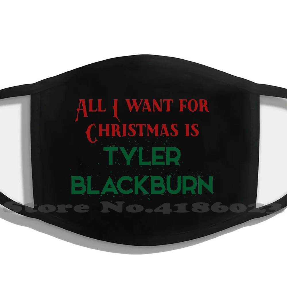 

Все, что я хочу на Рождество, это Тайлер Блэкберн для мужчин и женщин, моющиеся черные маски, маска для лица Тайлер Блэкберн Калеб Реверс Халб