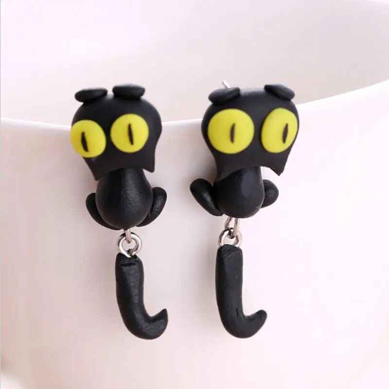 1 Pair 3D Animal Earrings For Women Handmade Yellow Eyes Cute Cat Stud Earring New Design Fashion Jewelry Polymer Clay Cartoon
1 Pair 3D Animal Earrings For Women Handmade Yellow Eyes Cute Cat Stud Earring New Design Fashion Jewelry Polymer Clay Cartoon