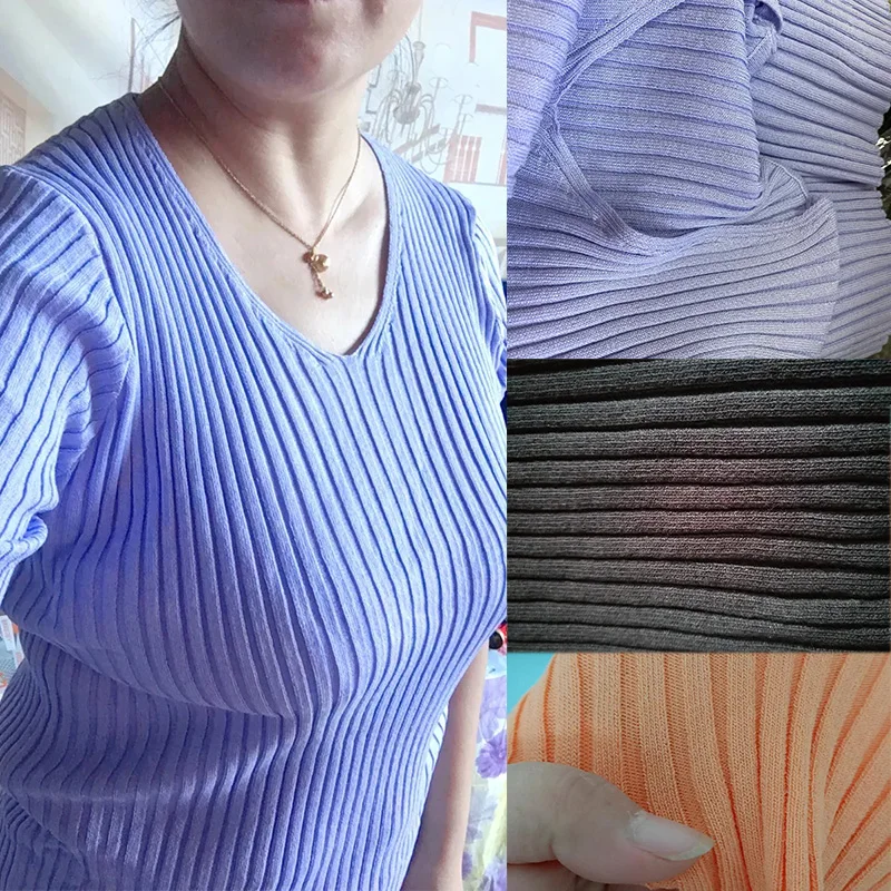 Fashion Solid Color V-Neck Half Sleeve Knitted Oversized T-Shirt Summer Elastic Skinny Pullovers Casual Slim Thin Sweater
Fashion Solid Color V-Neck Half Sleeve Knitted Oversized T-Shirt Summer Elastic Skinny Pullovers Casual Slim Thin Sweater