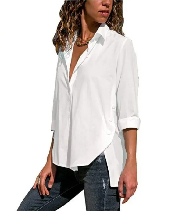 Explosion models European and American long-sleeved irregular split fork large size solid color women's shirts 9 colors 8 yards
Explosion models European and American long-sleeved irregular split fork large size solid color women's shirts 9 colors 8 yards