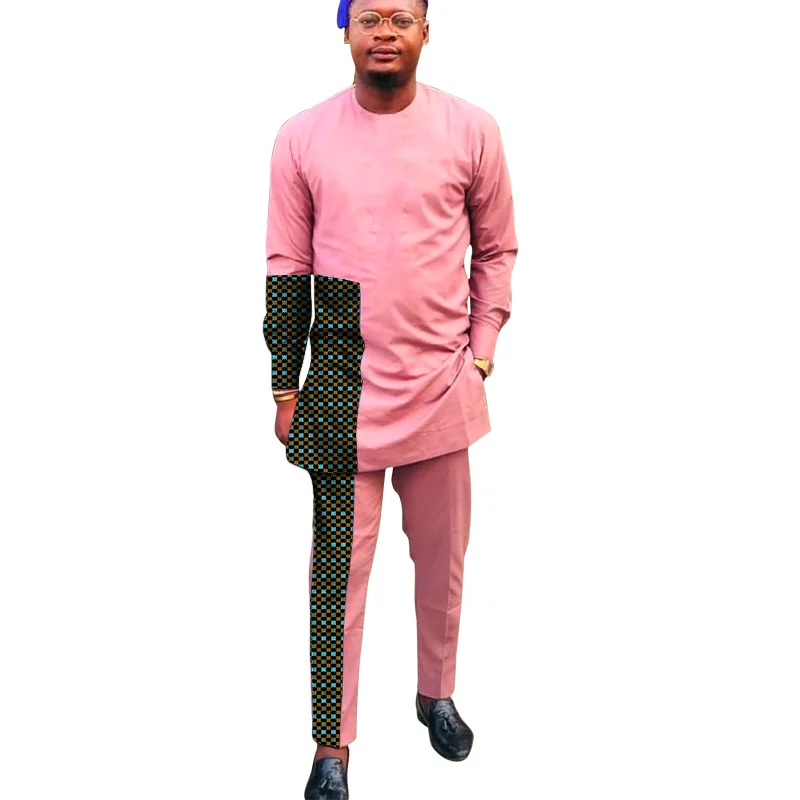 Baby Pink Cotton Men's Patchwork Shirts+Solid Trousers Nigerian Style Pant Sets Custom African Fashion Outfit For Wedding
Baby Pink Cotton Men's Patchwork Shirts+Solid Trousers Nigerian Style Pant Sets Custom African Fashion Outfit For Wedding