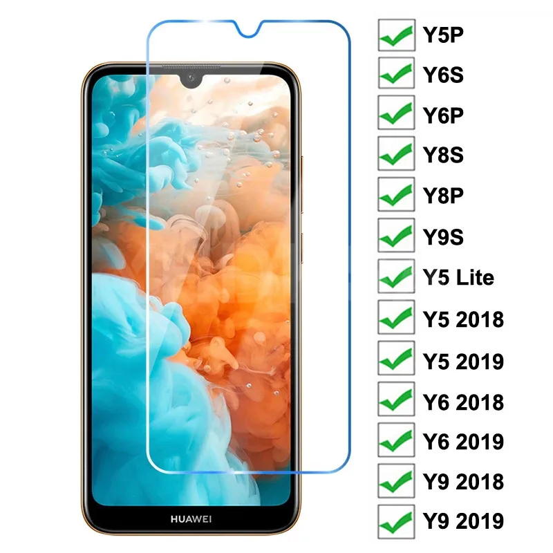 9H закаленное стекло для Huawei Y5P Y6P Y6S Y8S Y8P Y9S Y5 Lite защита экрана Y6 Y9 Prime 2018 2019 защитное