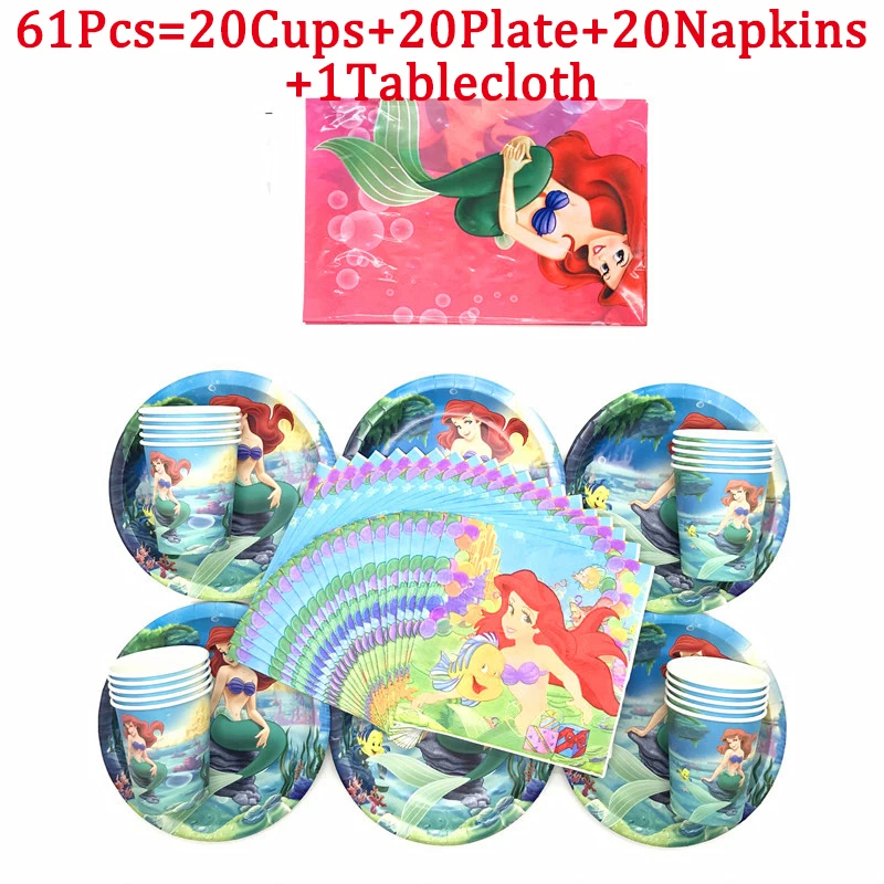 41/61Pcs Mermaid Ariel Cartoon Party Decoration Tableware Paper Cup Plates Napkin Baby Shower Kids Birthday Party Decor Supplies
41/61Pcs Mermaid Ariel Cartoon Party Decoration Tableware Paper Cup Plates Napkin Baby Shower Kids Birthday Party Decor Supplies