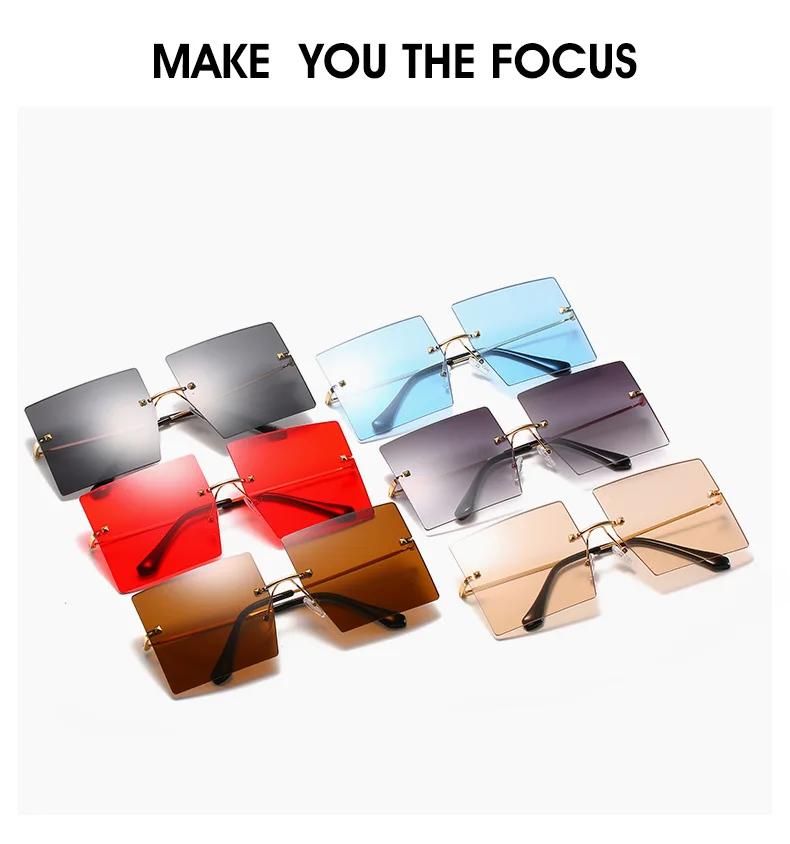 Fashion Rimless Sunglasses Ladies Big Brand Designer Glasses Summer Ladies Outdoor Sunscreen Sun Glasses
Fashion Rimless Sunglasses Ladies Big Brand Designer Glasses Summer Ladies Outdoor Sunscreen Sun Glasses