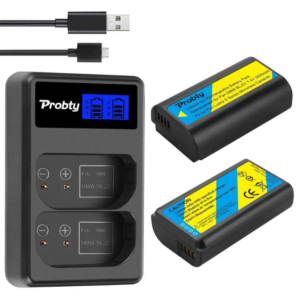 2pcs DMW-BLJ31 DMW BLJ31 Battery + LCD USB Dual Charger for Panasonic LUMIX S1 S1R S1H LUMIX S Series Mirrorless Cameras
2pcs DMW-BLJ31 DMW BLJ31 Battery + LCD USB Dual Charger for Panasonic LUMIX S1 S1R S1H LUMIX S Series Mirrorless Cameras
