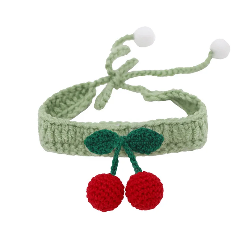 Hand-woven Wool Pet Supplies Cute Cherry Ornaments Adjustable Red Cat Scarf Green Soft Dog Collar Breathable Pink Puppy Necklace
Hand-woven Wool Pet Supplies Cute Cherry Ornaments Adjustable Red Cat Scarf Green Soft Dog Collar Breathable Pink Puppy Necklace