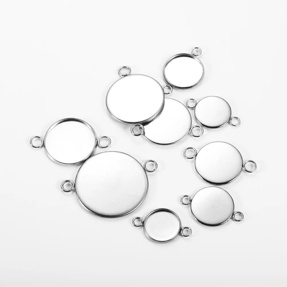 20pcs/lot 6mm-25mm Stainless Steel Round Double Loop Pendant Base Cabochon Base Tray For Bracelet Pendant Jewelry Accessorie
20pcs/lot 6mm-25mm Stainless Steel Round Double Loop Pendant Base Cabochon Base Tray For Bracelet Pendant Jewelry Accessorie