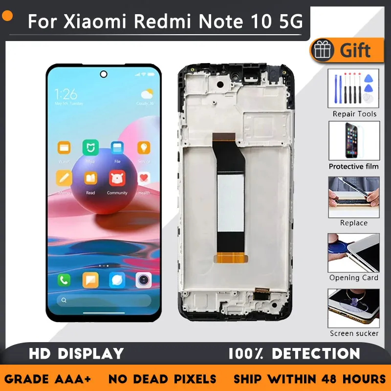 ЖК-дисплей 6,5 дюйма для Xiaomi Redmi Note 10, запасные части для сенсорного экрана Redmi Note 10
ЖК-дисплей 6,5 дюйма для Xiaomi Redmi Note 10, запасные части для сенсорного экрана Redmi Note 10