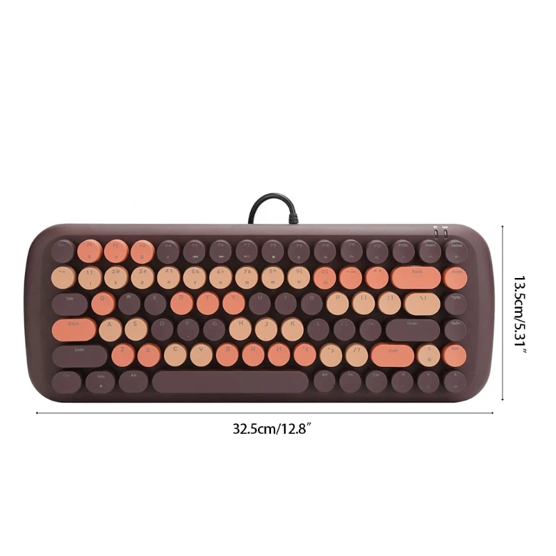 Colorful Wired Keyboard 84 Keys USB Mechanical Gaming Keyboard with Retro Round Keycap for Laptop 
Colorful Wired Keyboard 84 Keys USB Mechanical Gaming Keyboard with Retro Round Keycap for Laptop