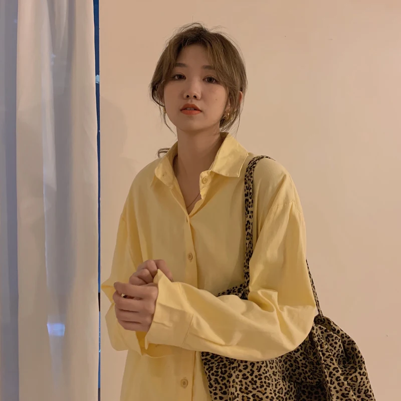 Spring Summer Chic Pure Color Shirts Women Fashion Streetwear Harajuku Long Sleeve Sun Protection Thin Loose Tops Female Blouses
Spring Summer Chic Pure Color Shirts Women Fashion Streetwear Harajuku Long Sleeve Sun Protection Thin Loose Tops Female Blouses