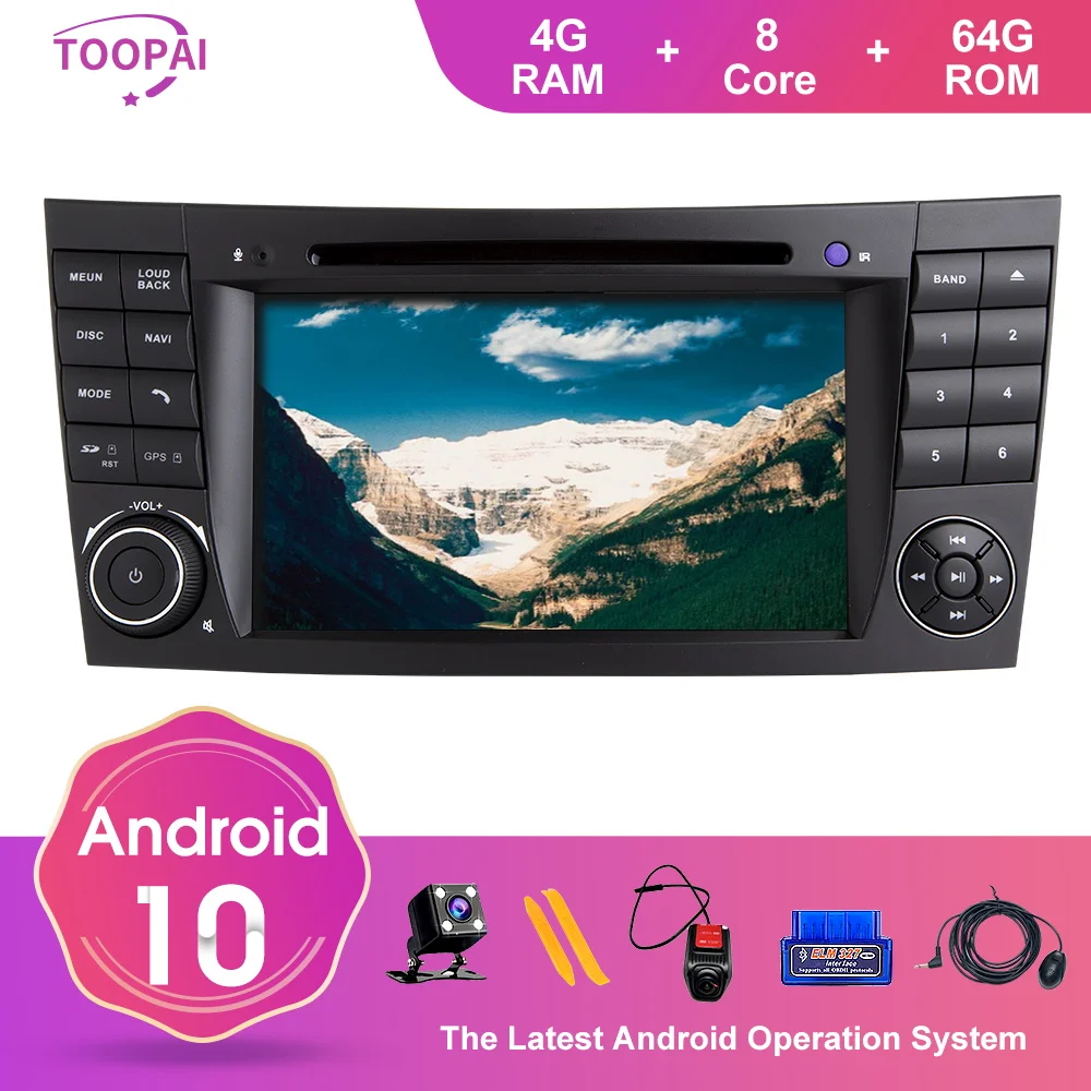 TOOPAI Android 10 для Mercedes Benz E Class W211 E300 CLK W209 CLS W219 2002 2009 навигация GPS мультимедиа плеер