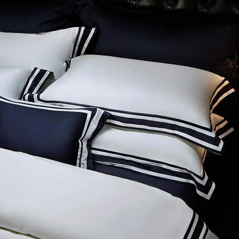 Luxury 600TC Egyptian Cotton Simple Exquisite Bedding Set Splicing Duvet Cover Sheet Pillowcases Queen King size 4Pcs Free gift
Luxury 600TC Egyptian Cotton Simple Exquisite Bedding Set Splicing Duvet Cover Sheet Pillowcases Queen King size 4Pcs Free gift