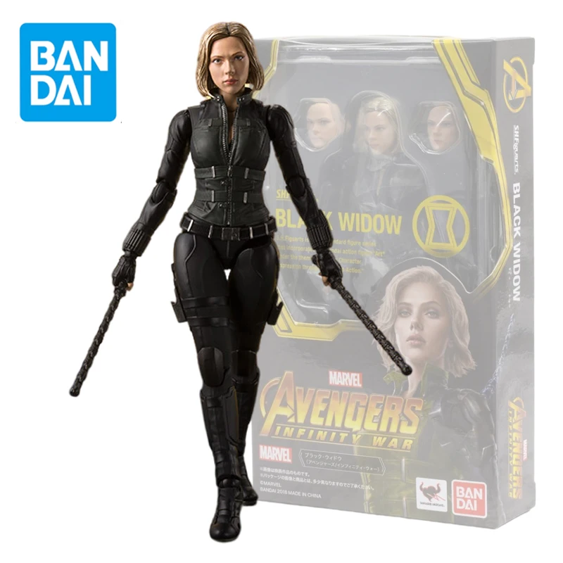 

15cm Bandai SHF Marvel Avengers Infinity War Black Widow ABS Anime Figure Action Model Adult Kids Collection Toys Christmas Gift