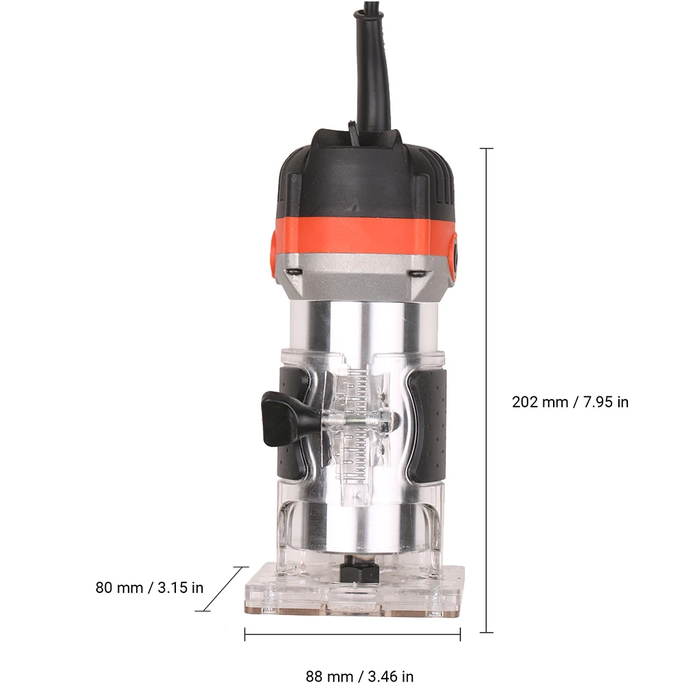 KKmoon 800W 30000r/min Electric Wood Trimmer Wood Router Laminate Trimmer Professional Slotting Trimming Grooving Machine
KKmoon 800W 30000r/min Electric Wood Trimmer Wood Router Laminate Trimmer Professional Slotting Trimming Grooving Machine