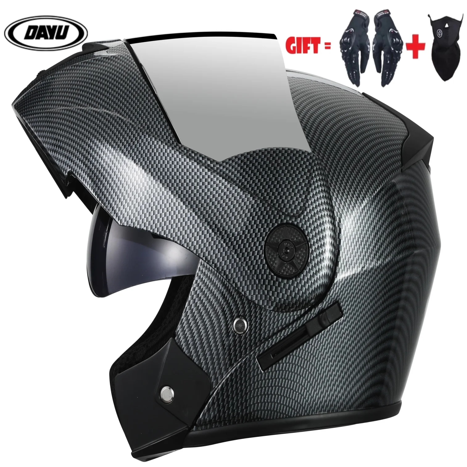 

Мотоциклетный шлем с откидной крышкой в горошек, модульный защитный шлем с двойными линзами на все лицо, для мотокросса