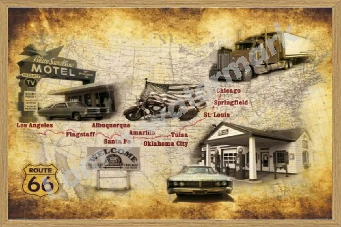 Route 66 карта Чикаго Лос-Анджелес винтажные жестяные знаки металлический художественный настенный постер Декор ретро стена домашний бар паб ...
Route 66 карта Чикаго Лос-Анджелес винтажные жестяные знаки металлический художественный настенный постер Декор ретро стена домашний бар паб ...