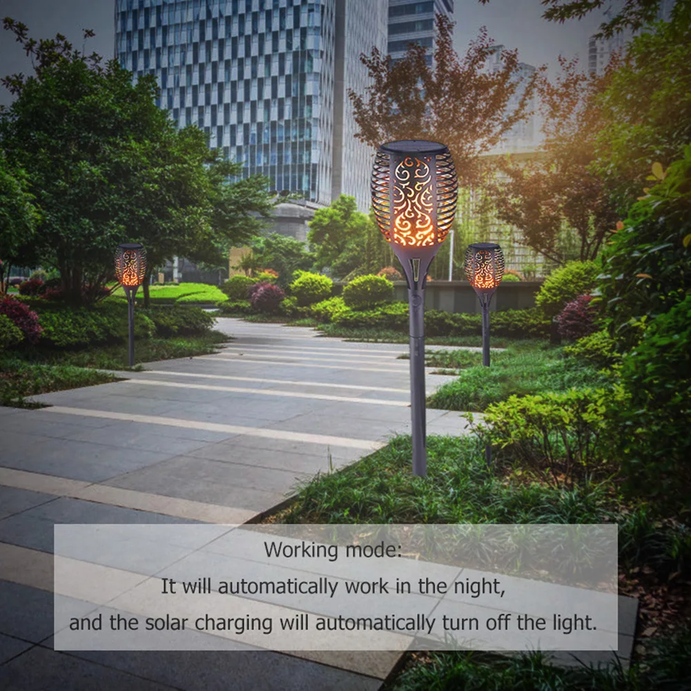 LED Solar Flame Light Lamp Flickering Waterproof Garden Decoration Landscape Lawn Path Lighting Torch Outdoor Spotlight | Лампы и