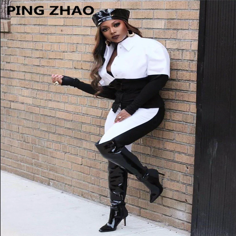 Женский спортивный костюм в стиле пэчворк PING ZHAO, рубашка с длинным рукавом и брюки, базовый комплект из двух предметов
Женский спортивный костюм в стиле пэчворк PING ZHAO, рубашка с длинным рукавом и брюки, базовый комплект из двух предметов