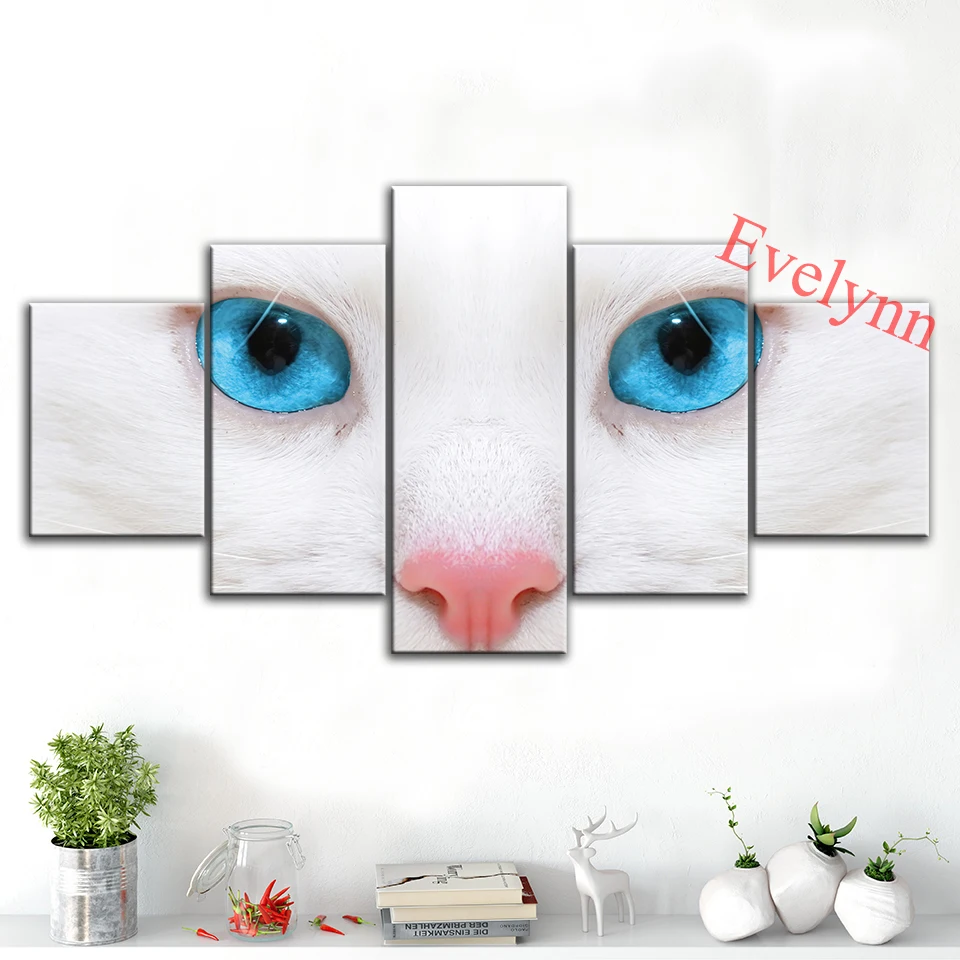 White Cat Blue Eyes 5 Pieces Animal Oil Painting Posters and Prints on Canvas Wall Art Modular Pictures for Living Room Frame
White Cat Blue Eyes 5 Pieces Animal Oil Painting Posters and Prints on Canvas Wall Art Modular Pictures for Living Room Frame