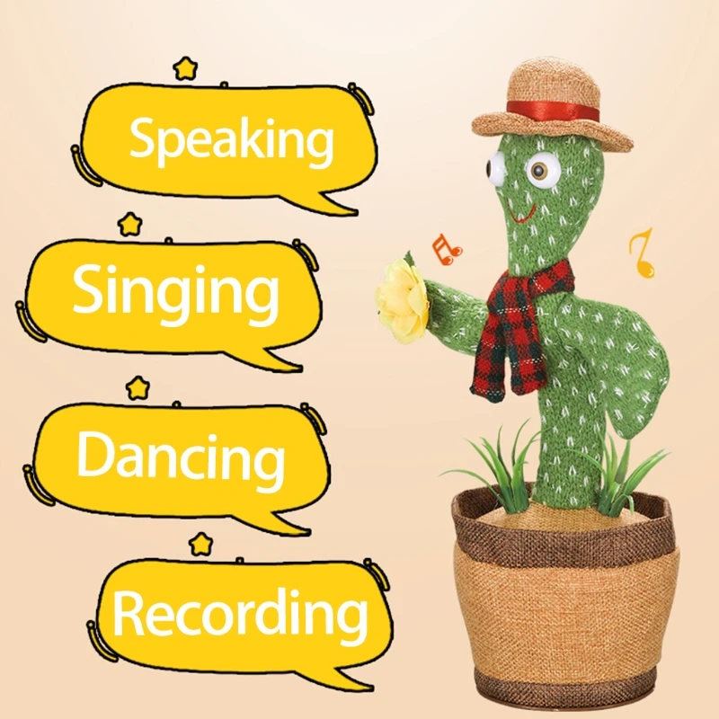 Cute Dancing Cactus Plush Toy Electronic Shake Dancing toy with the song plush Cactus Early Childhood Education Toy For children
Cute Dancing Cactus Plush Toy Electronic Shake Dancing toy with the song plush Cactus Early Childhood Education Toy For children