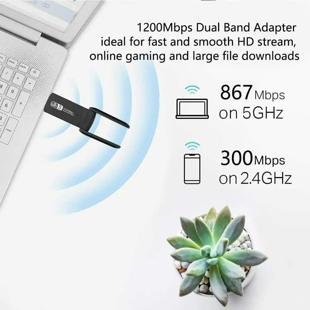 New USB 3.0 1200Mbps Wifi Adapter Dual Band 5GHz 2.4Ghz Dongle Antenna Wifi Desktop Card Network For Laptop
New USB 3.0 1200Mbps Wifi Adapter Dual Band 5GHz 2.4Ghz Dongle Antenna Wifi Desktop Card Network For Laptop