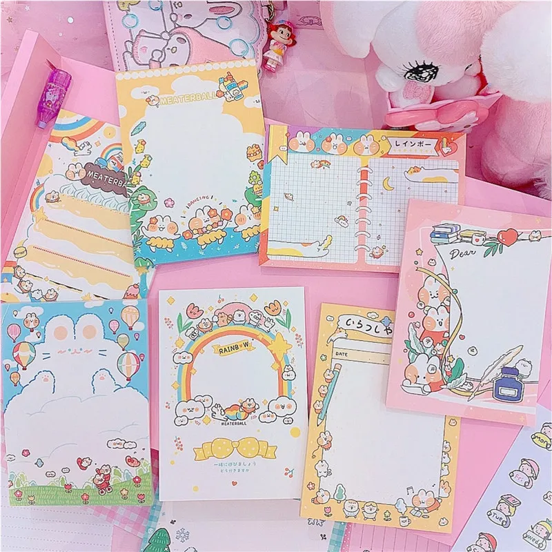 50 шт. листы милые канцелярские принадлежности кролик Блокнот девушка Ежедневно