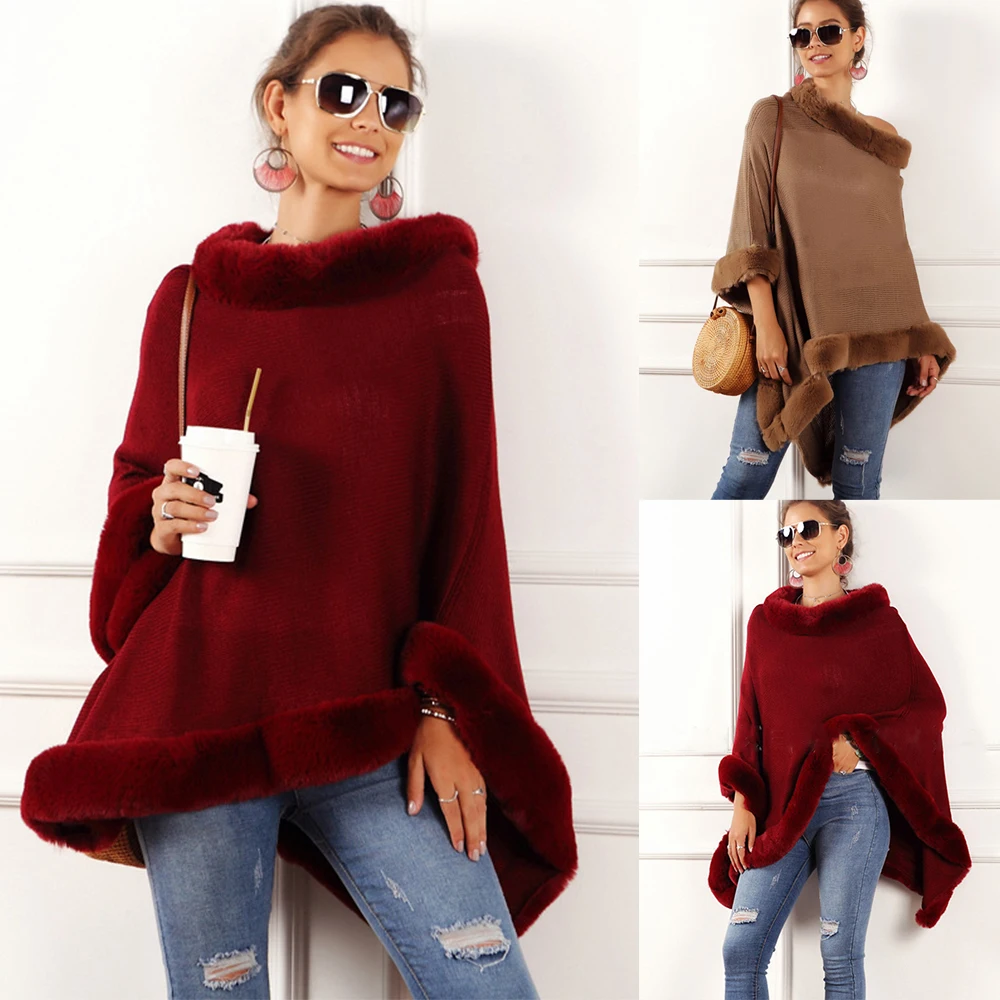 2019 Autumn Winter New Casual Round neck Sleeveless Women's Sweater Western Style Shawl Cloak Fur Collar Solid Color Sweaters
2019 Autumn Winter New Casual Round neck Sleeveless Women's Sweater Western Style Shawl Cloak Fur Collar Solid Color Sweaters