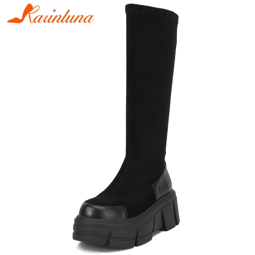 KARINLUNA Brand New Women's 2020 Daily Concise Outdoor Boots Platform Chunky High Heels Slim Women Boots Mid Calf Women Shoes
KARINLUNA Brand New Women's 2020 Daily Concise Outdoor Boots Platform Chunky High Heels Slim Women Boots Mid Calf Women Shoes