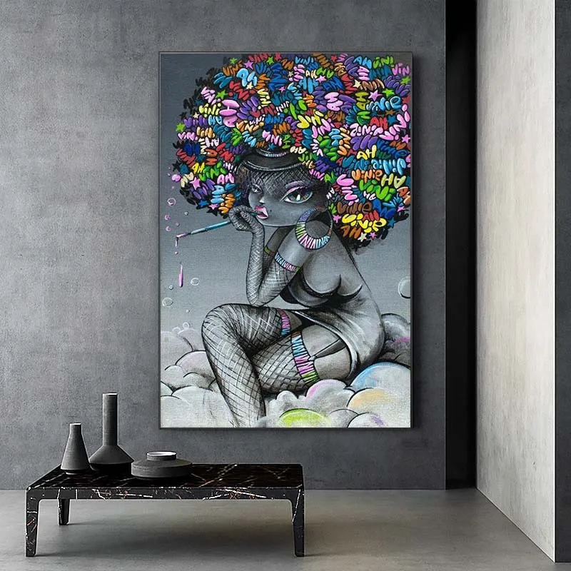 Modern Street Art Print On Canvas Black Girl Graffiti Art Paintings On The Wall Posters And Prints Pop Art Pictures Home Decor
Modern Street Art Print On Canvas Black Girl Graffiti Art Paintings On The Wall Posters And Prints Pop Art Pictures Home Decor