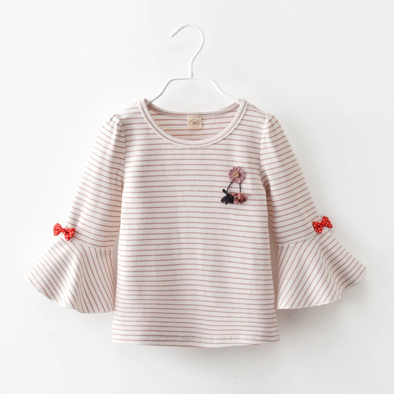 Cotton 100% Flower Girl T-Shirts Summer New Flare Sleeved Striped Sweet Kids Princess Children Pulls Tops Tees
Cotton 100% Flower Girl T-Shirts Summer New Flare Sleeved Striped Sweet Kids Princess Children Pulls Tops Tees