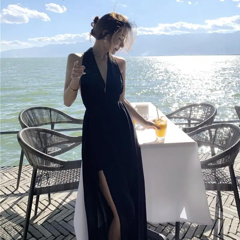 Hanging neck and backless dress women summer Sanya travel photo seaside holiday beach dress chiffon dress super fairy
Hanging neck and backless dress women summer Sanya travel photo seaside holiday beach dress chiffon dress super fairy