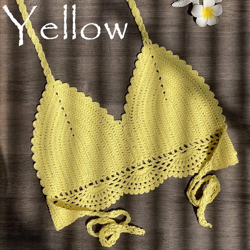 2021 nouveau haut de Bikini main au Crochet femmes Boho plage Bralette solide licou tricoteemaillot de bain bresilien Bikinis
2021 nouveau haut de Bikini main au Crochet femmes Boho plage Bralette solide licou tricoteemaillot de bain bresilien Bikinis