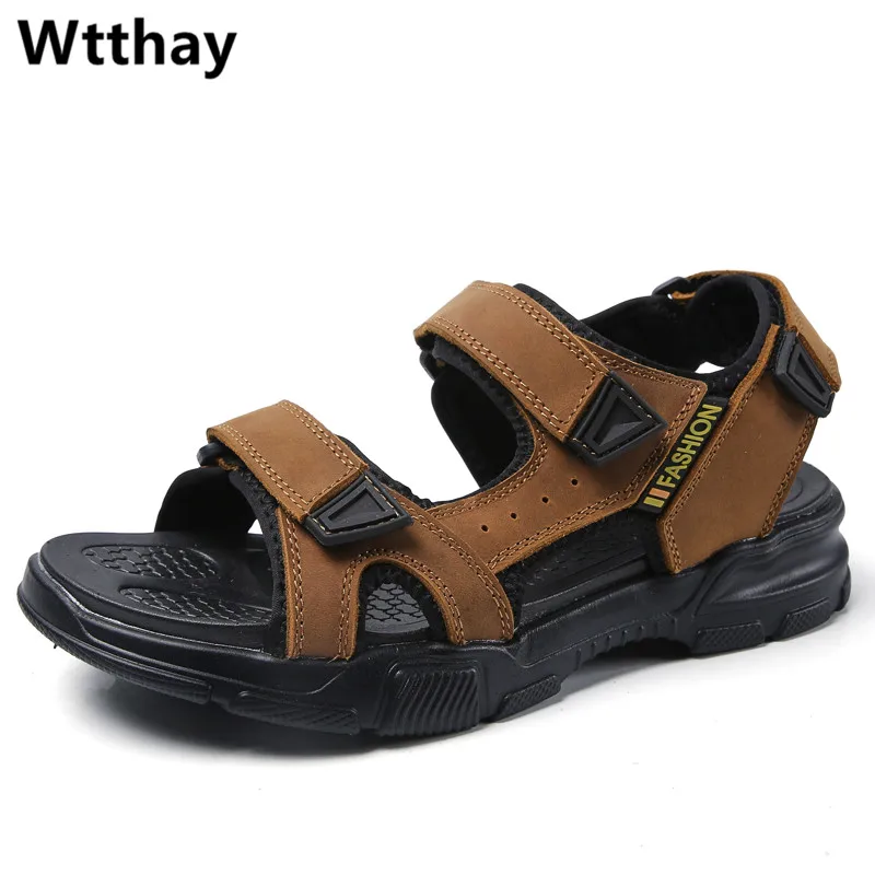 2021 Summer Men's Sandals Fashion Men Casual Shoes Design Beach Men Shoes Genuine Leather Sandals Man Sandals Size 38~46 Wtthay 
2021 Summer Men's Sandals Fashion Men Casual Shoes Design Beach Men Shoes Genuine Leather Sandals Man Sandals Size 38~46 Wtthay