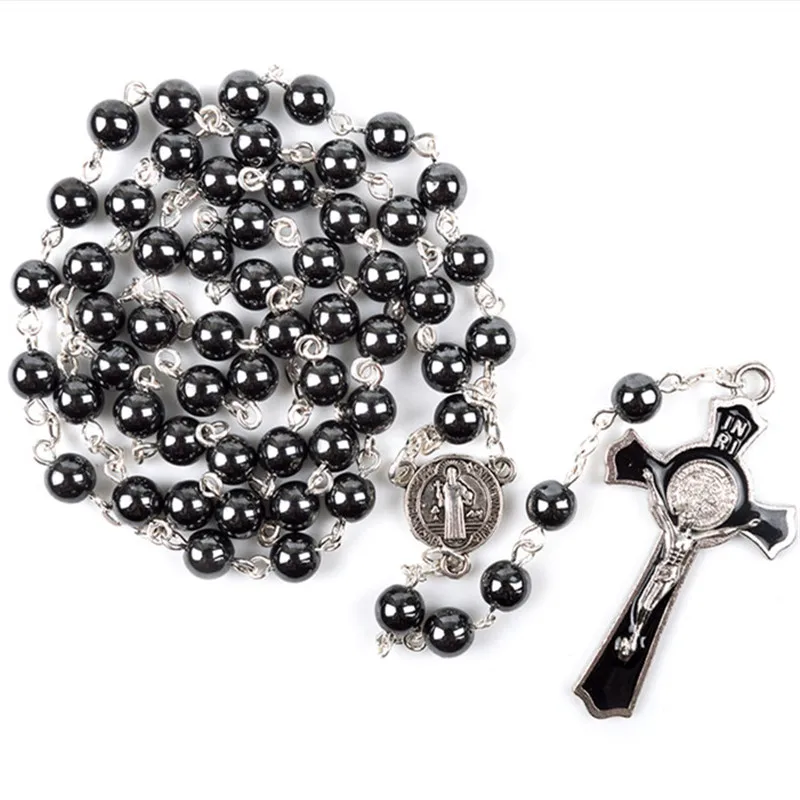 New 5 Styles Religion Cross Pendant Rosary Men and Women Necklace Catholic Chian Hematite Bead Black Choker Jewelry Unisex
New 5 Styles Religion Cross Pendant Rosary Men and Women Necklace Catholic Chian Hematite Bead Black Choker Jewelry Unisex