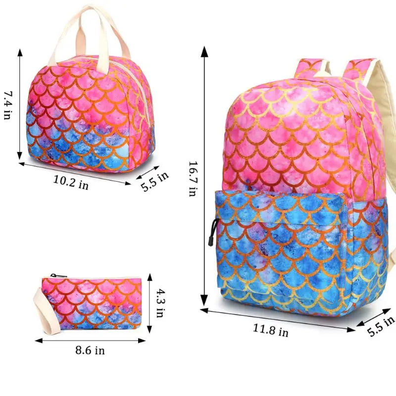 3pcs Backpack Bookbag Laptop Travel Daypack Student Rucksack with Lunch Bag Pencil Case for Teenager Girls Kids
3pcs Backpack Bookbag Laptop Travel Daypack Student Rucksack with Lunch Bag Pencil Case for Teenager Girls Kids