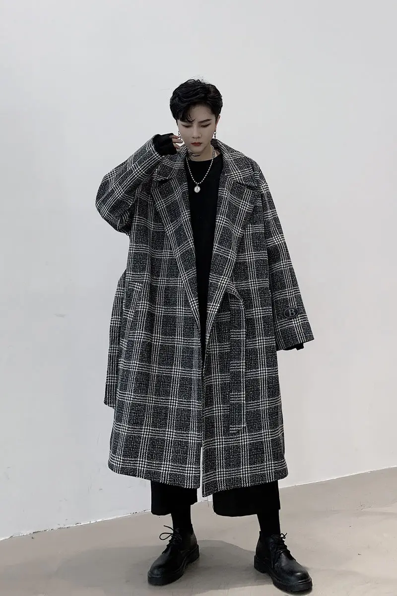 IEFB /men's wear 2020 autumn and winter plaid lace-up design loose men's mid-length woolen coat big size loose high quality 4061
IEFB /men's wear 2020 autumn and winter plaid lace-up design loose men's mid-length woolen coat big size loose high quality 4061