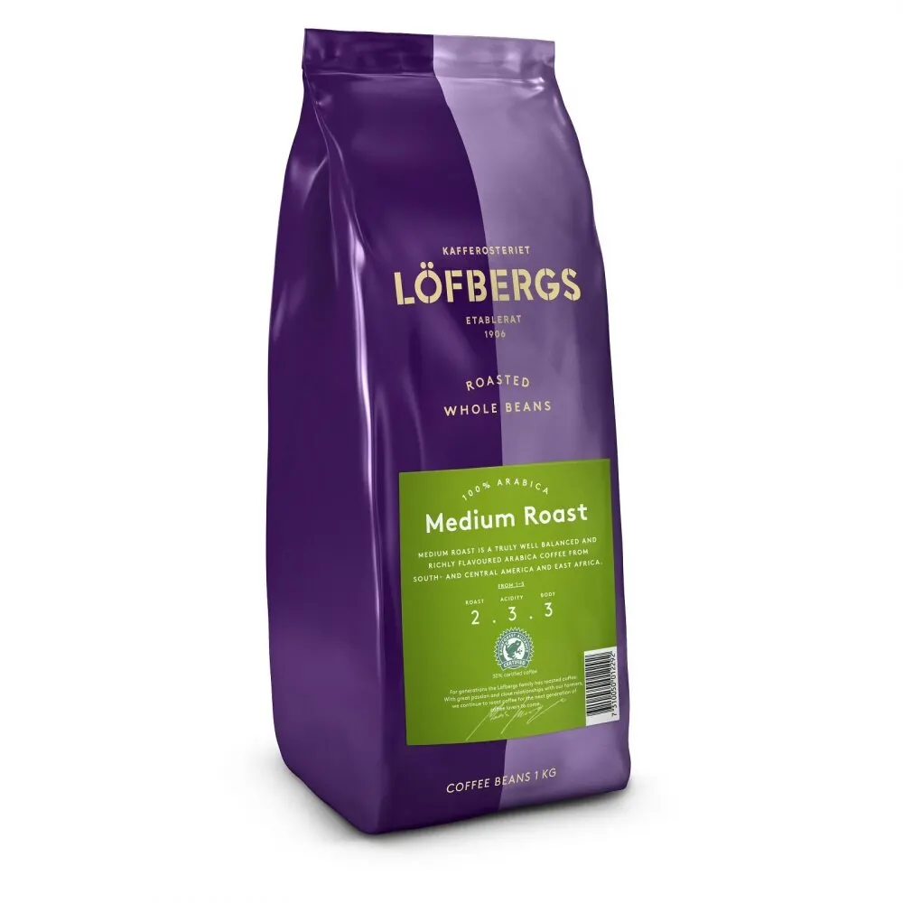 Кофе Lofbergs &quotMedium Roast" в зернах 1 кг|Кофе зернах| |