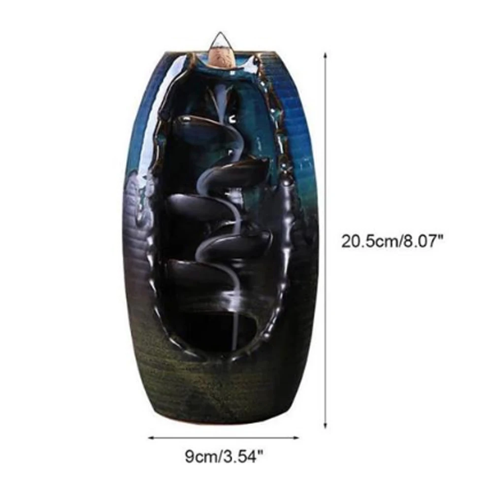 Backflow Incense Burner Ceramic Aromatherapy Ornament Waterfall Incense Burner for Aromatherapy Diffusers Home Decor 20.5x9cm
Backflow Incense Burner Ceramic Aromatherapy Ornament Waterfall Incense Burner for Aromatherapy Diffusers Home Decor 20.5x9cm