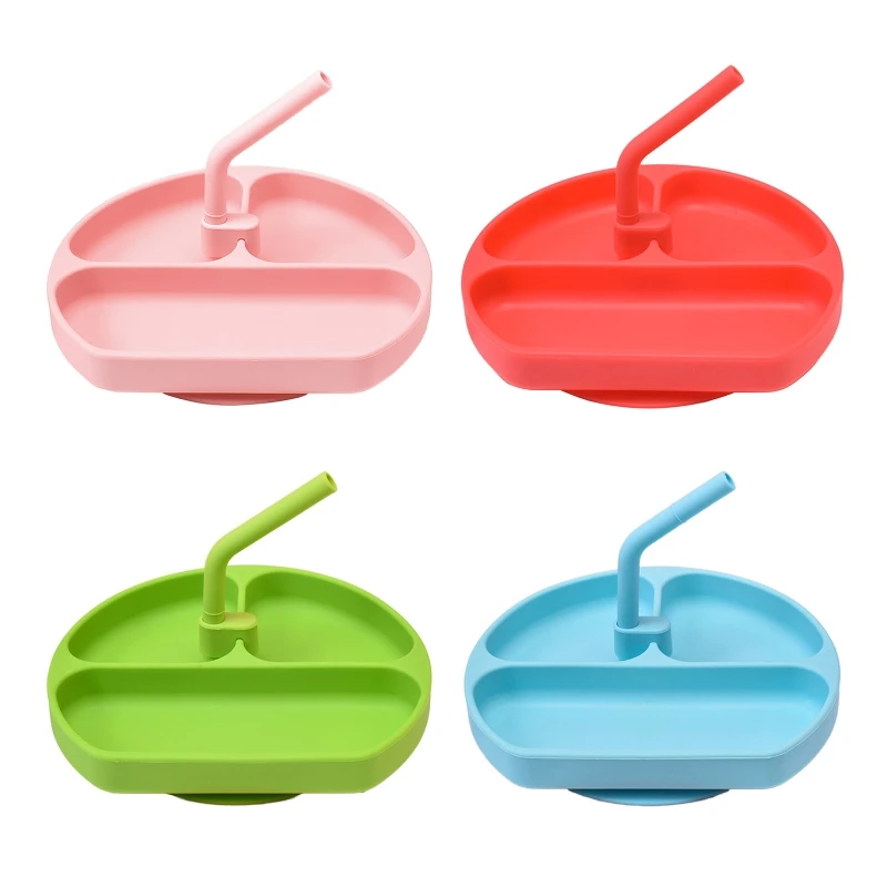Baby Portable 3 Grid Silicone Feeding Food Dishes Tableware Non-Slip Plate Divided Sucker Bowl with Straw 
Baby Portable 3 Grid Silicone Feeding Food Dishes Tableware Non-Slip Plate Divided Sucker Bowl with Straw